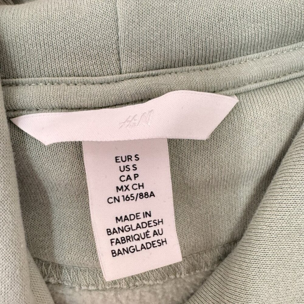 H&M light mint green Hoodie size Small cotton blend Polyester Loungewear - Picture 5 of 7